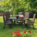 Chaise et table de jardin Beta, Delta et toscana marron